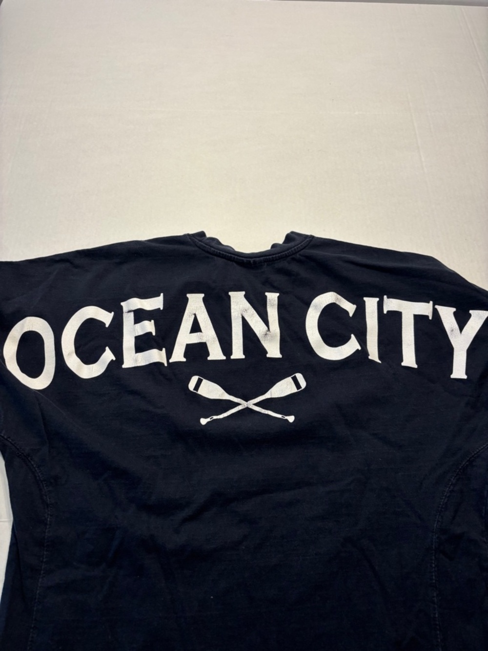Ocean City, NJ (large back graphic) Shirt, S, Black, long sleeve, Heavy material